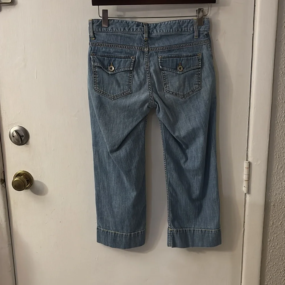 Banana Republic Denim Stretch Bermuda Shorts 0 Festival Summer Casual Boho Twee - Picture 5 of 13